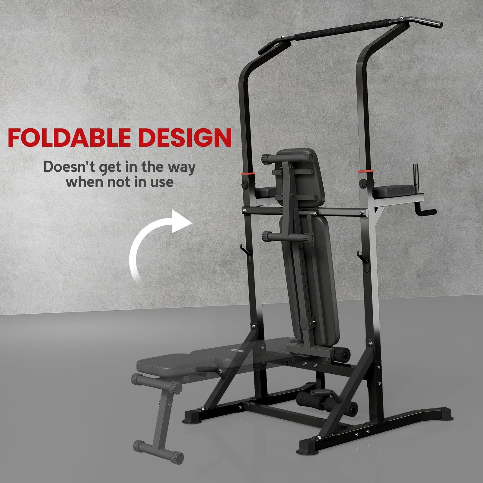 Power Tower Weight Bench Dip Stands Multifunction Pull-Ups Home Gym Fitness